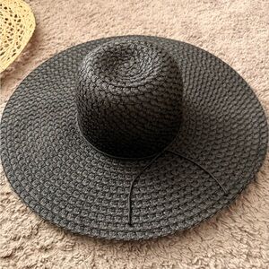 Elegant Black Woven Sun Hat